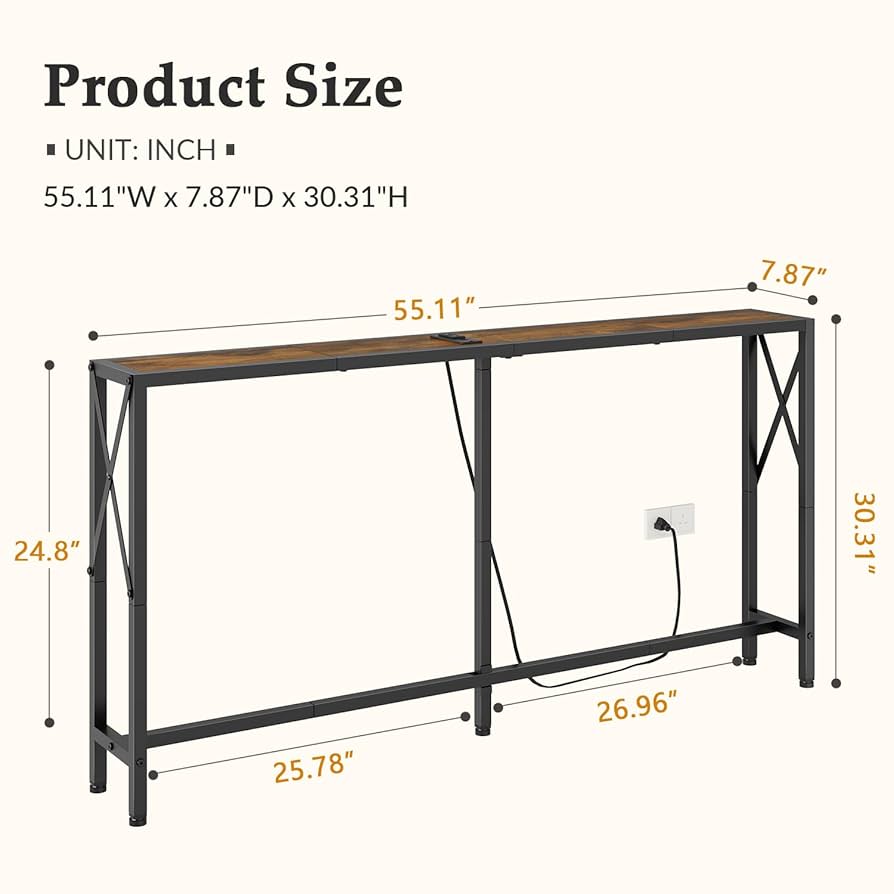 Amazon.com: Gewudraw Console Table with Oulets and USB Ports